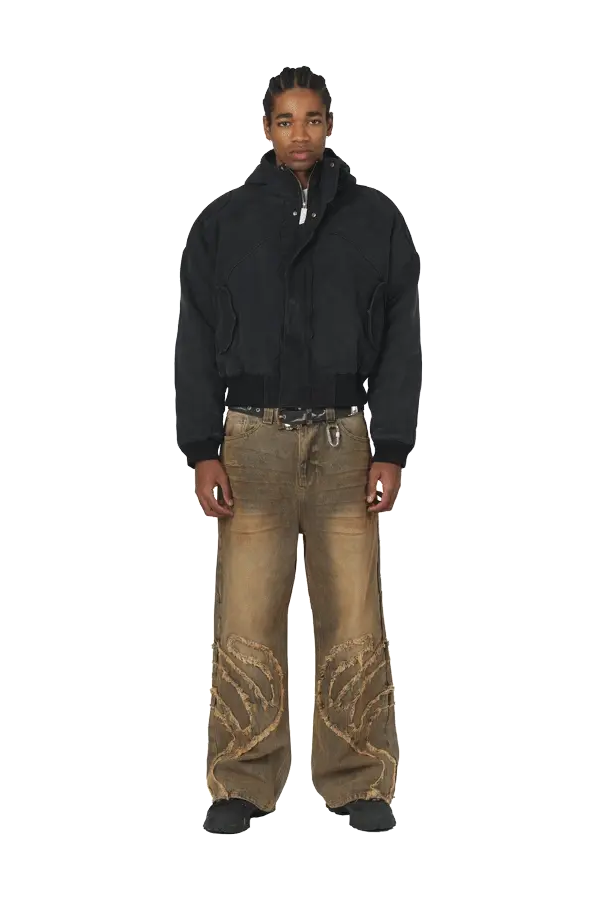 Black Mecha Puffer Jacket - Image 2