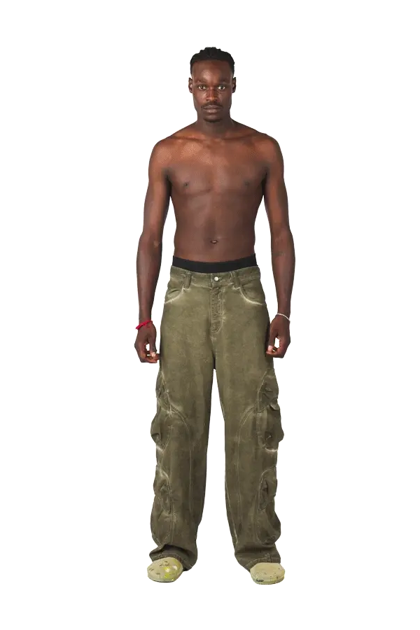 Burnt Olive Cargo Pants - Image 2