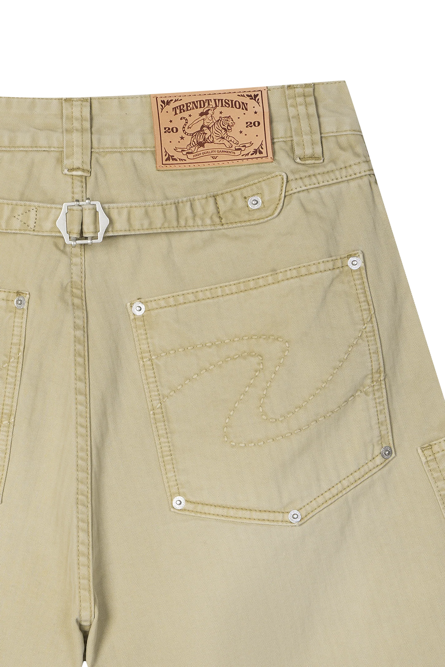 Herringbone Shorts Beige - Image 14