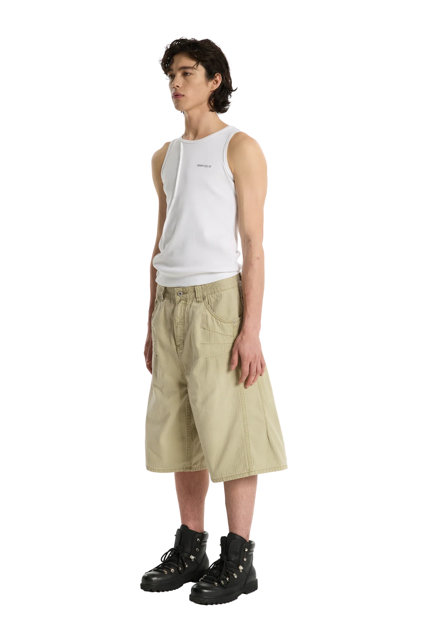 Herringbone Shorts Beige - Image 3