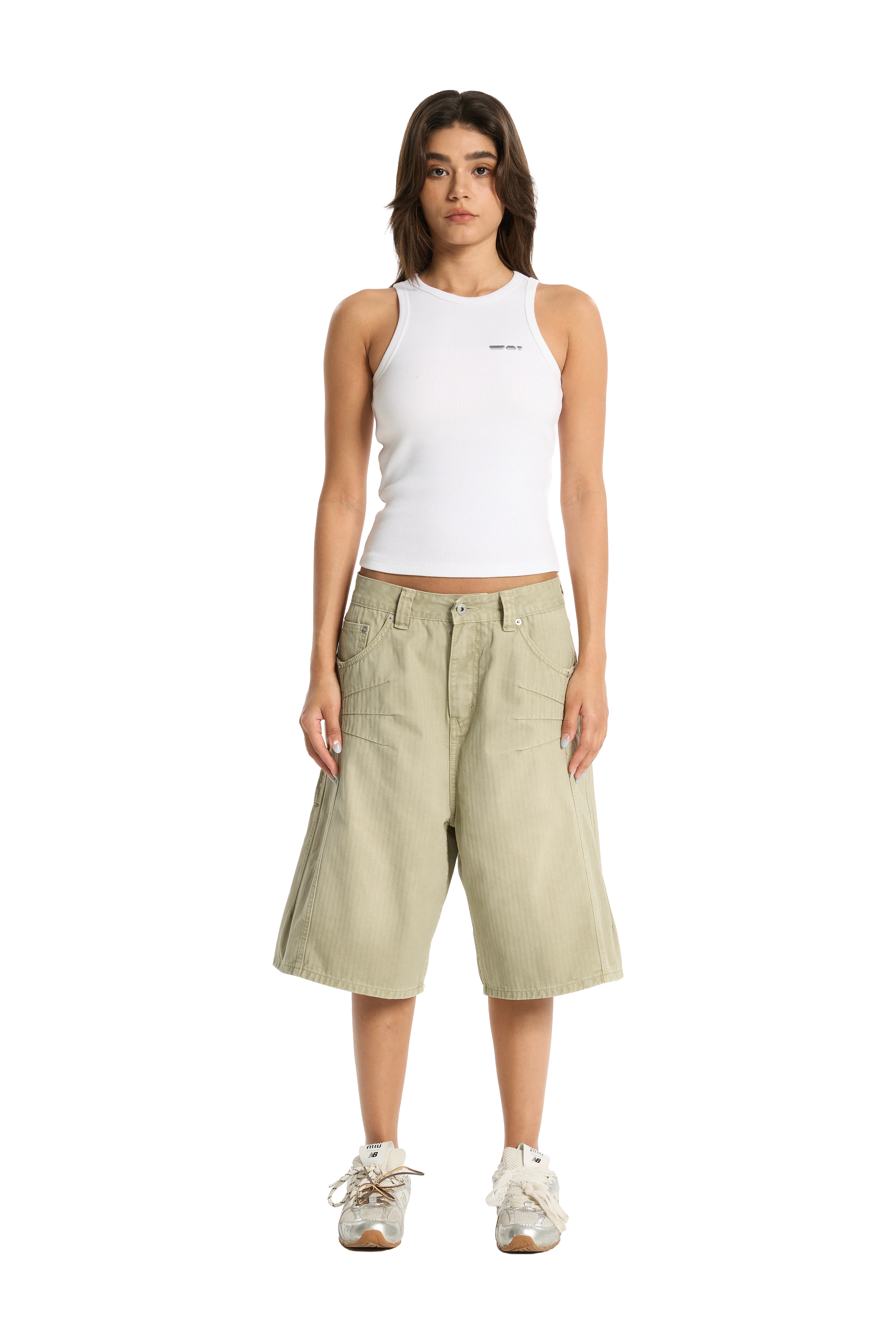 Herringbone Shorts Beige - Image 6