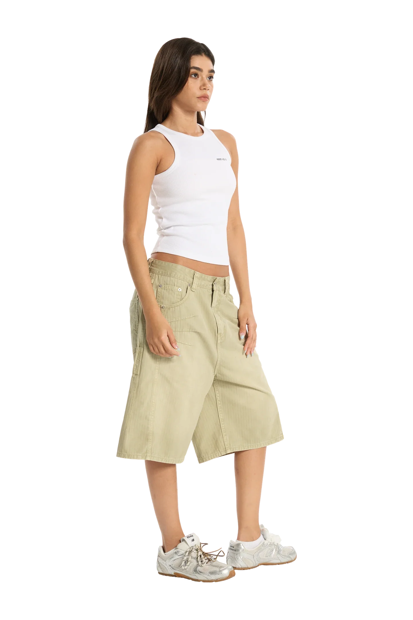 Herringbone Shorts Beige - Image 7