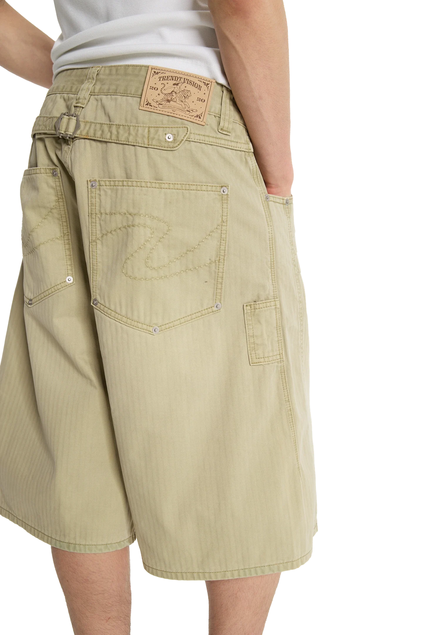 Herringbone Shorts Beige - Image 8