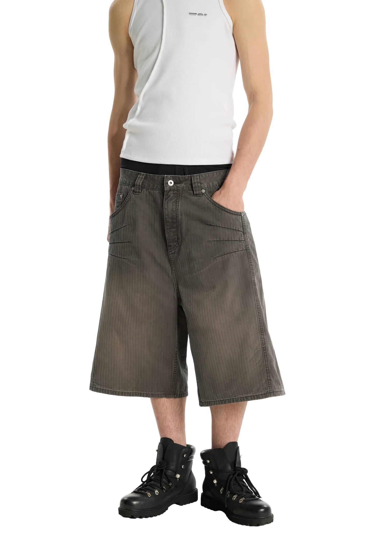 Herringbone Shorts Brown - Image 4