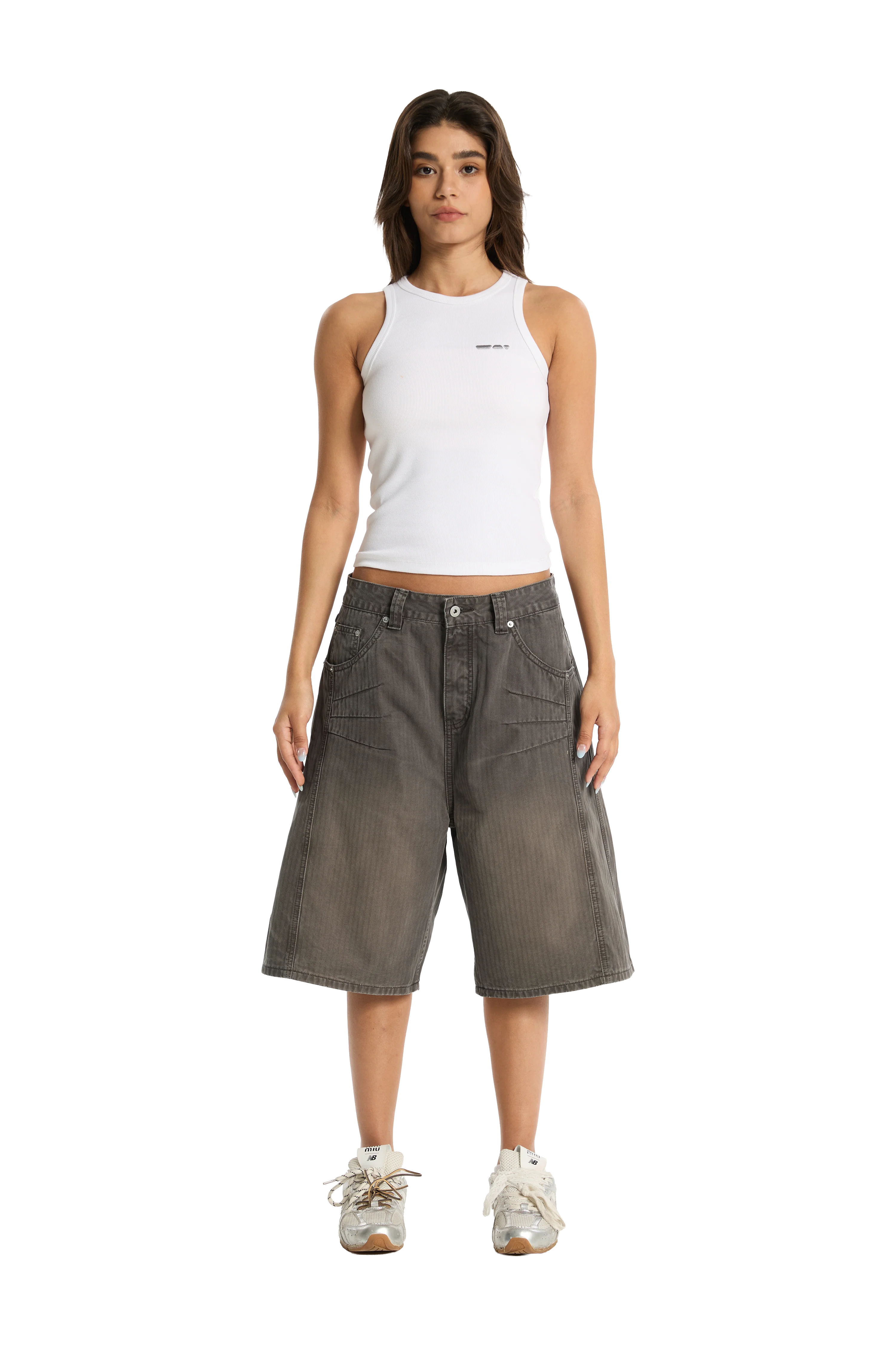 Herringbone Shorts Brown - Image 5
