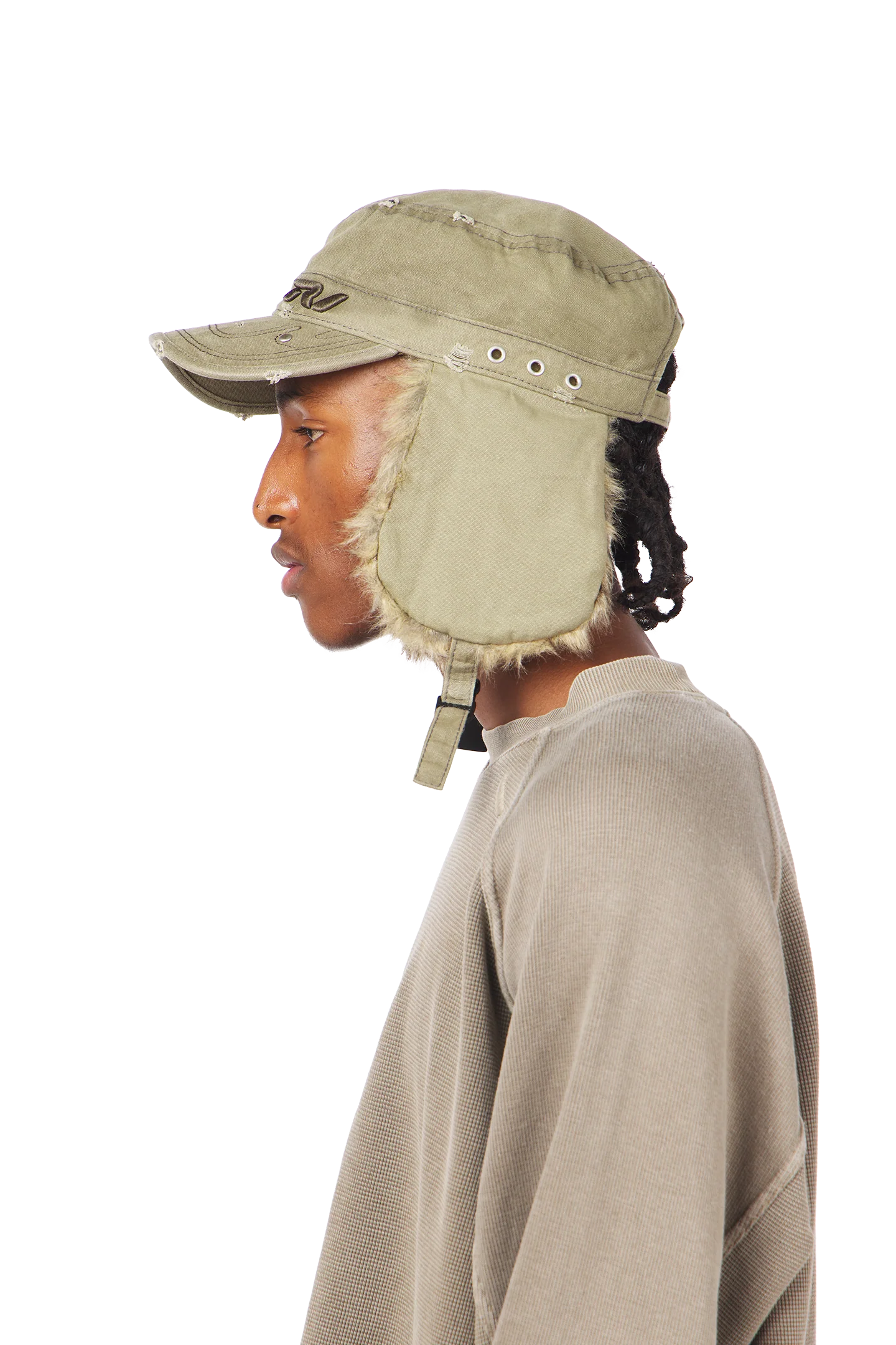 Olive Fur Cap - Image 2