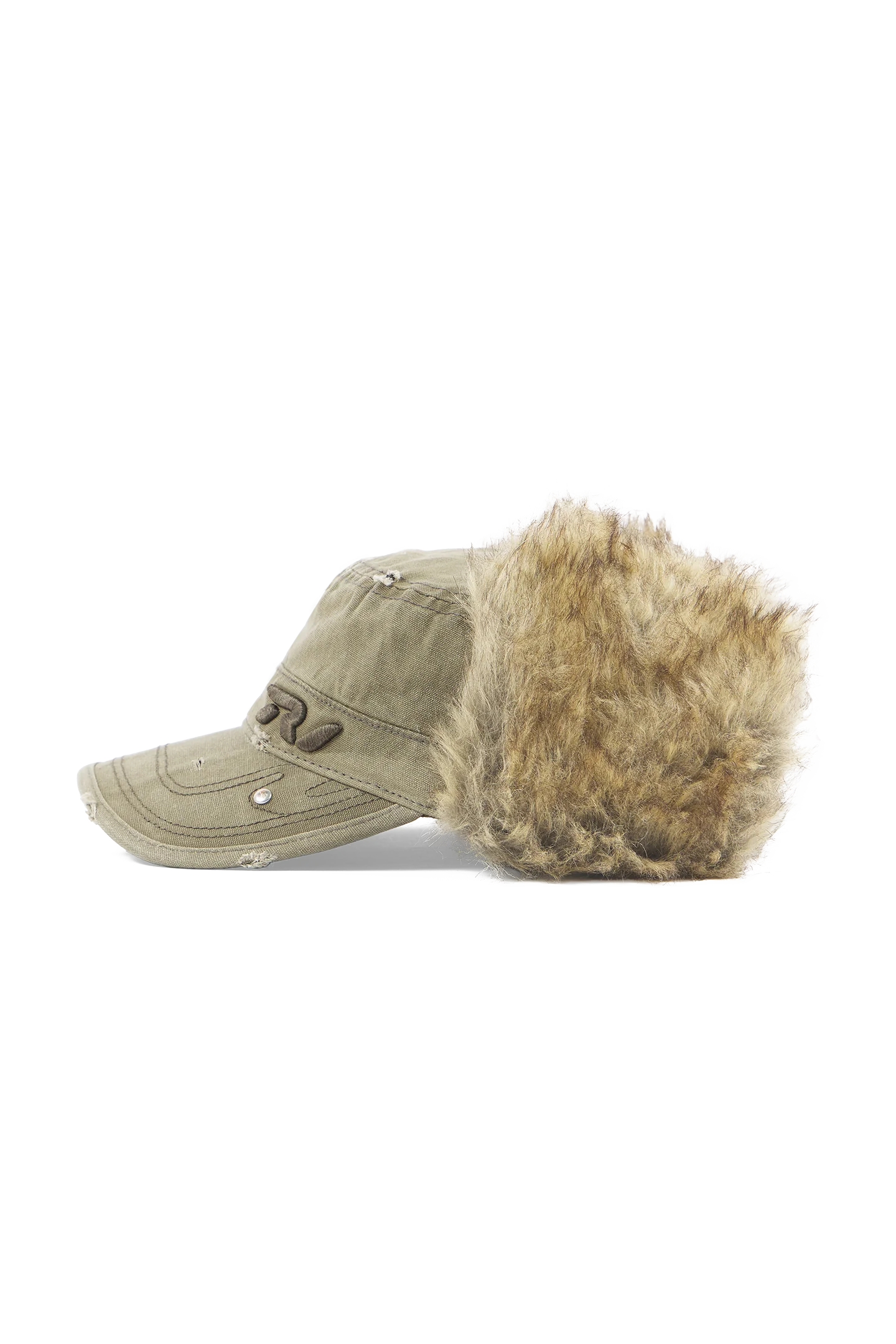 Olive Fur Cap - Image 5