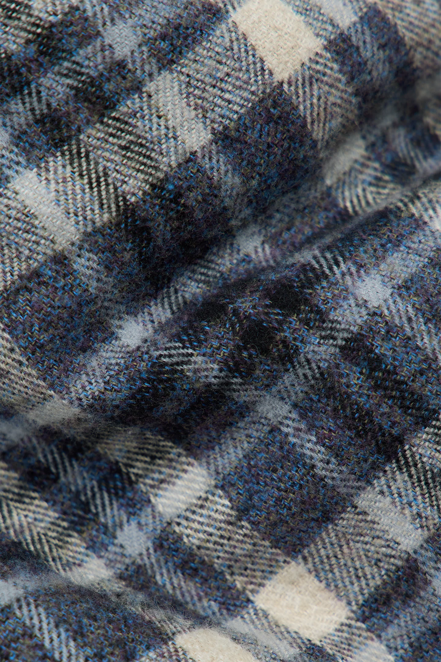 Reversible Flannel Zip-Hoodie Grey Blue - Image 12