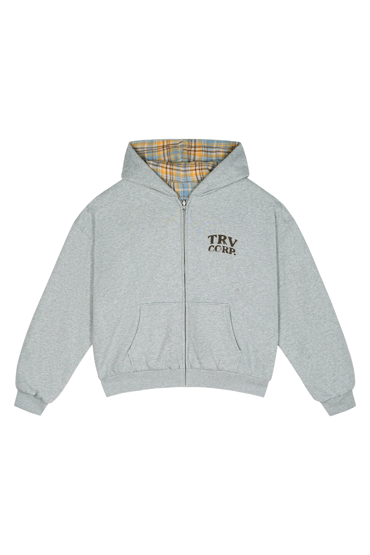 Reversible Flannel Zip-Hoodie Yellow - Image 8