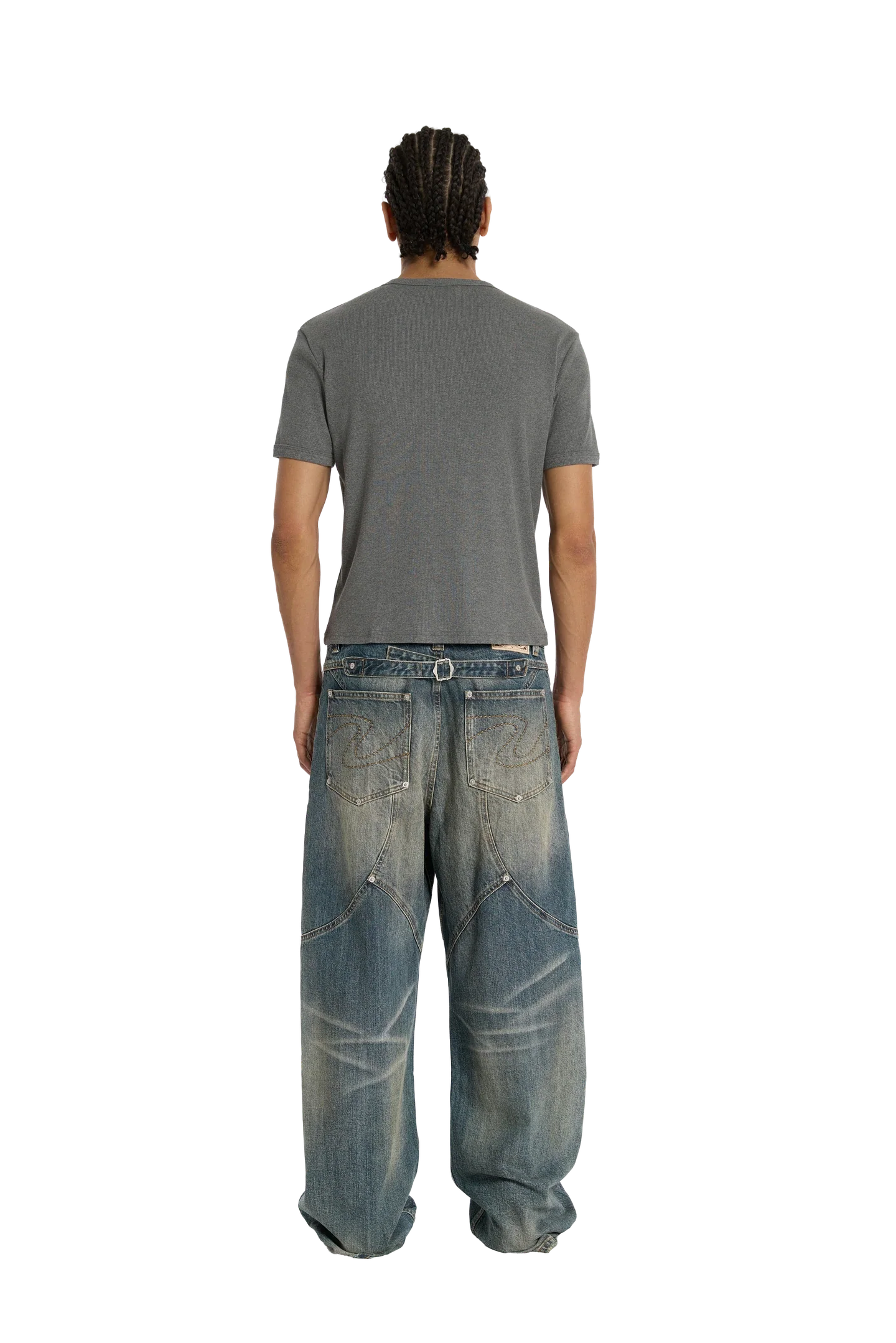 Ribbed Slim Tee Anthracite - Image 3