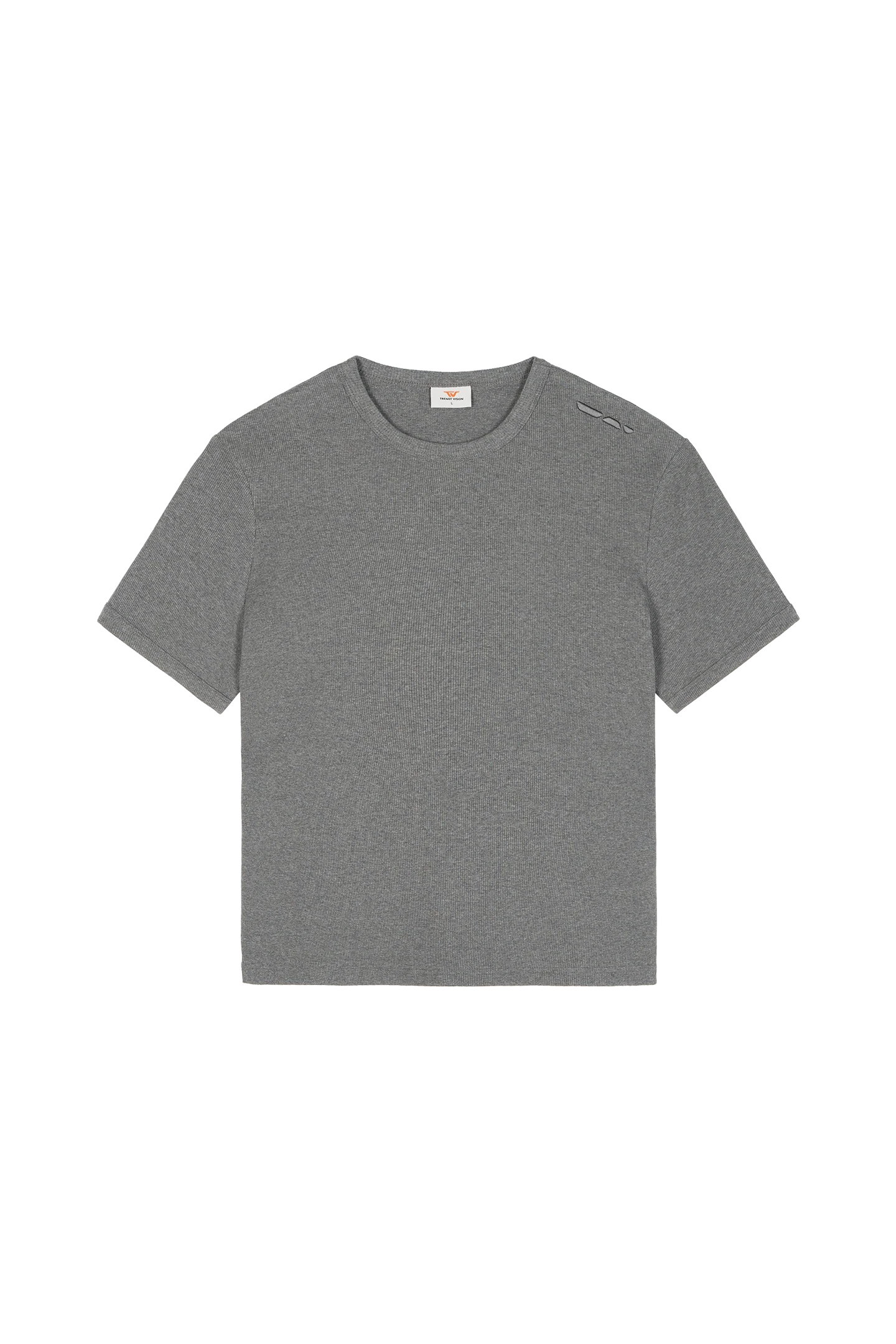 Ribbed Slim Tee Anthracite - Image 6