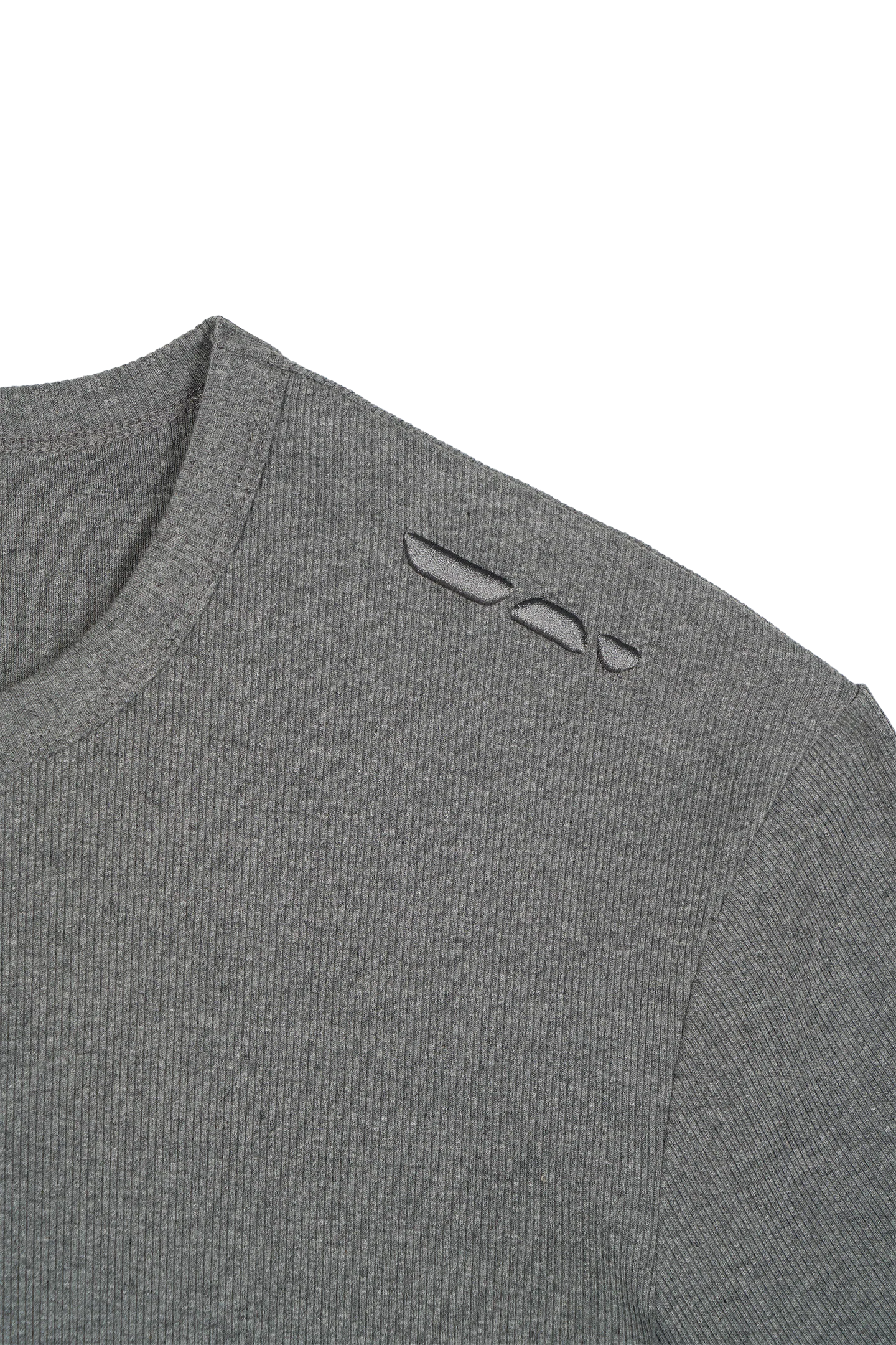 Ribbed Slim Tee Anthracite - Image 9