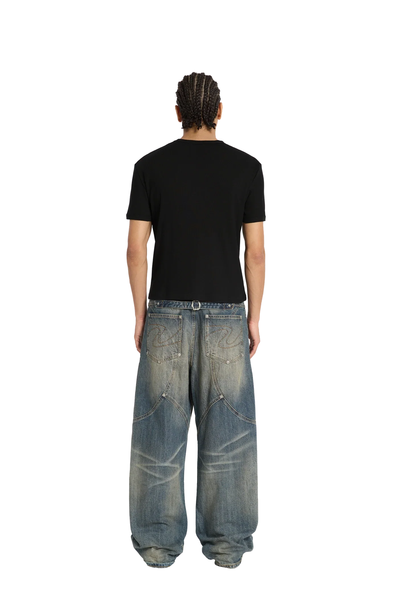 Ribbed Slim Tee Black - Image 3