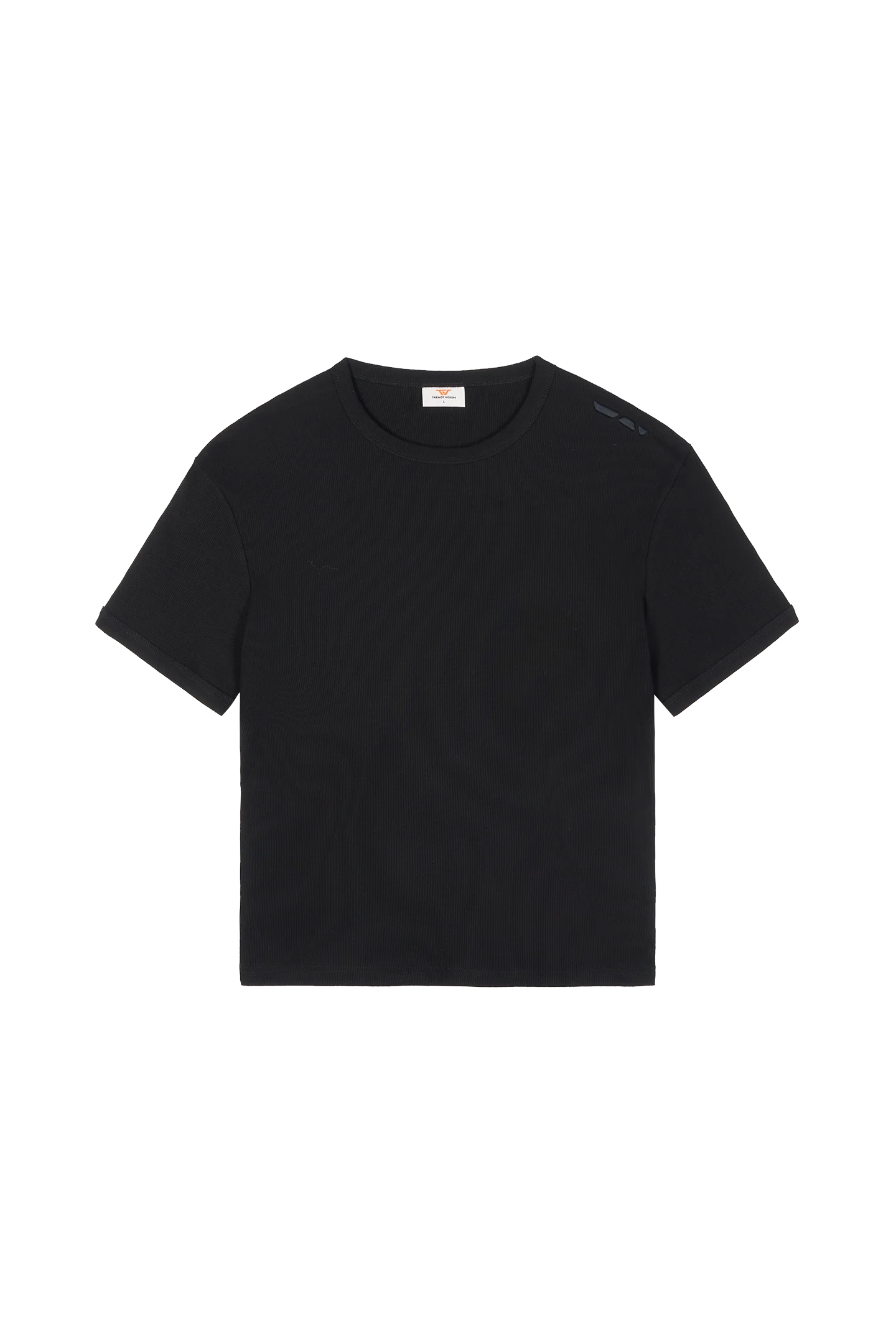 Ribbed Slim Tee Black - Image 5