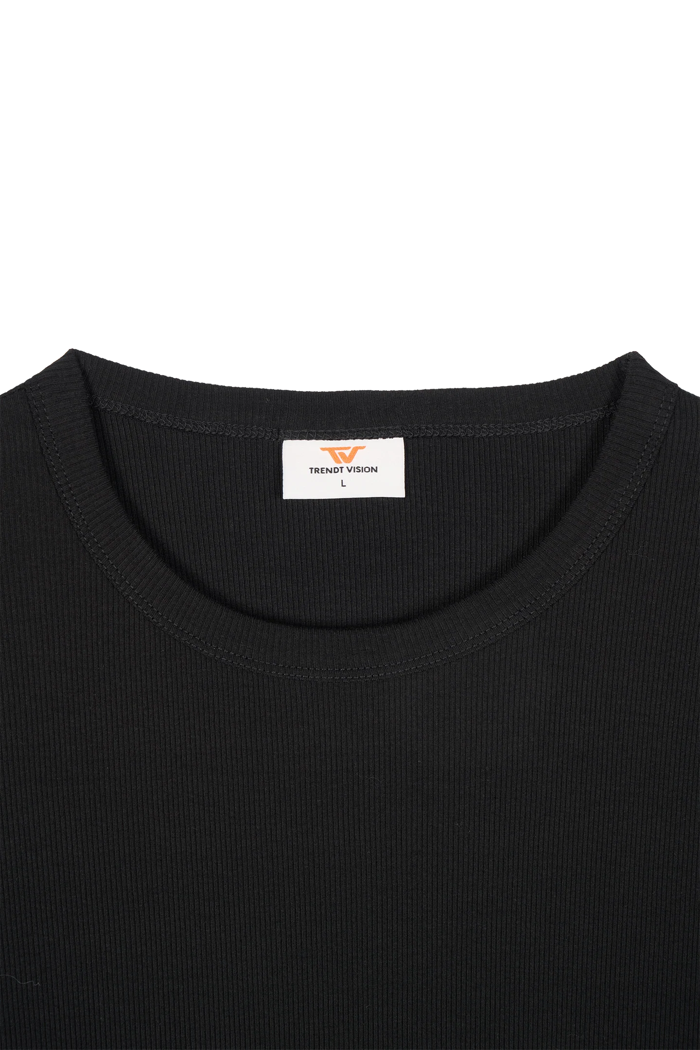 Ribbed Slim Tee Black - Image 7