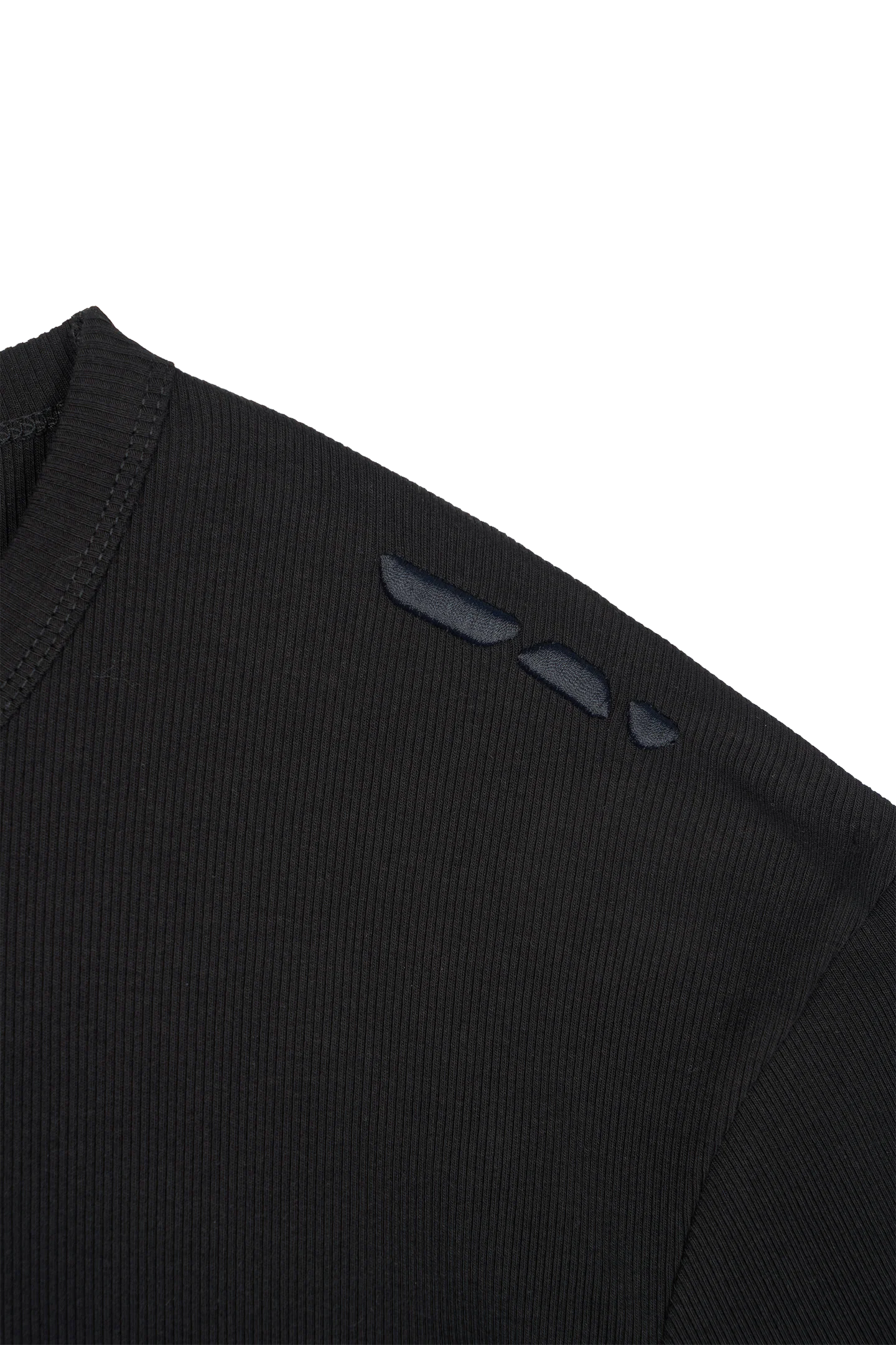 Ribbed Slim Tee Black - Image 8