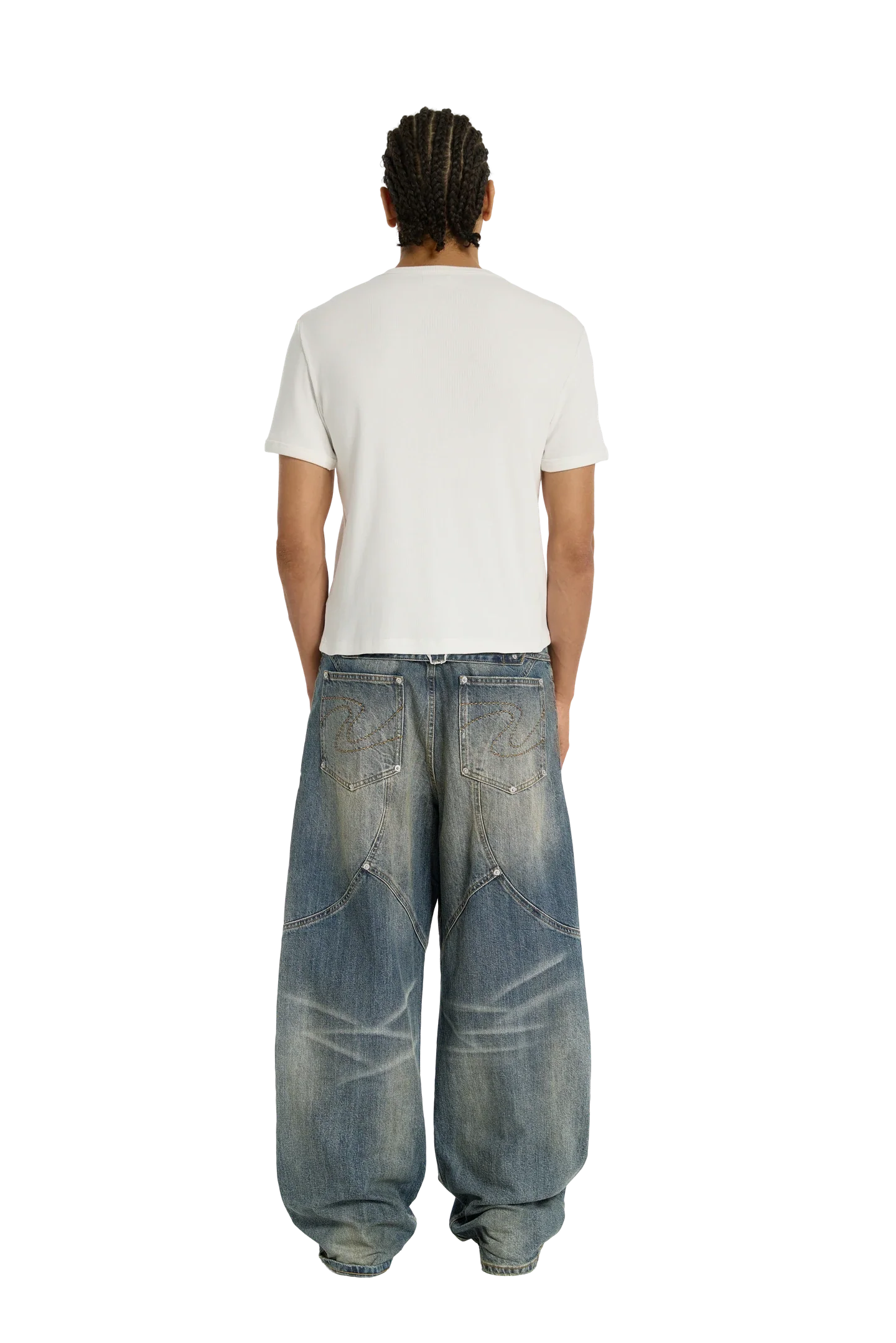Ribbed Slim Tee White - Image 3