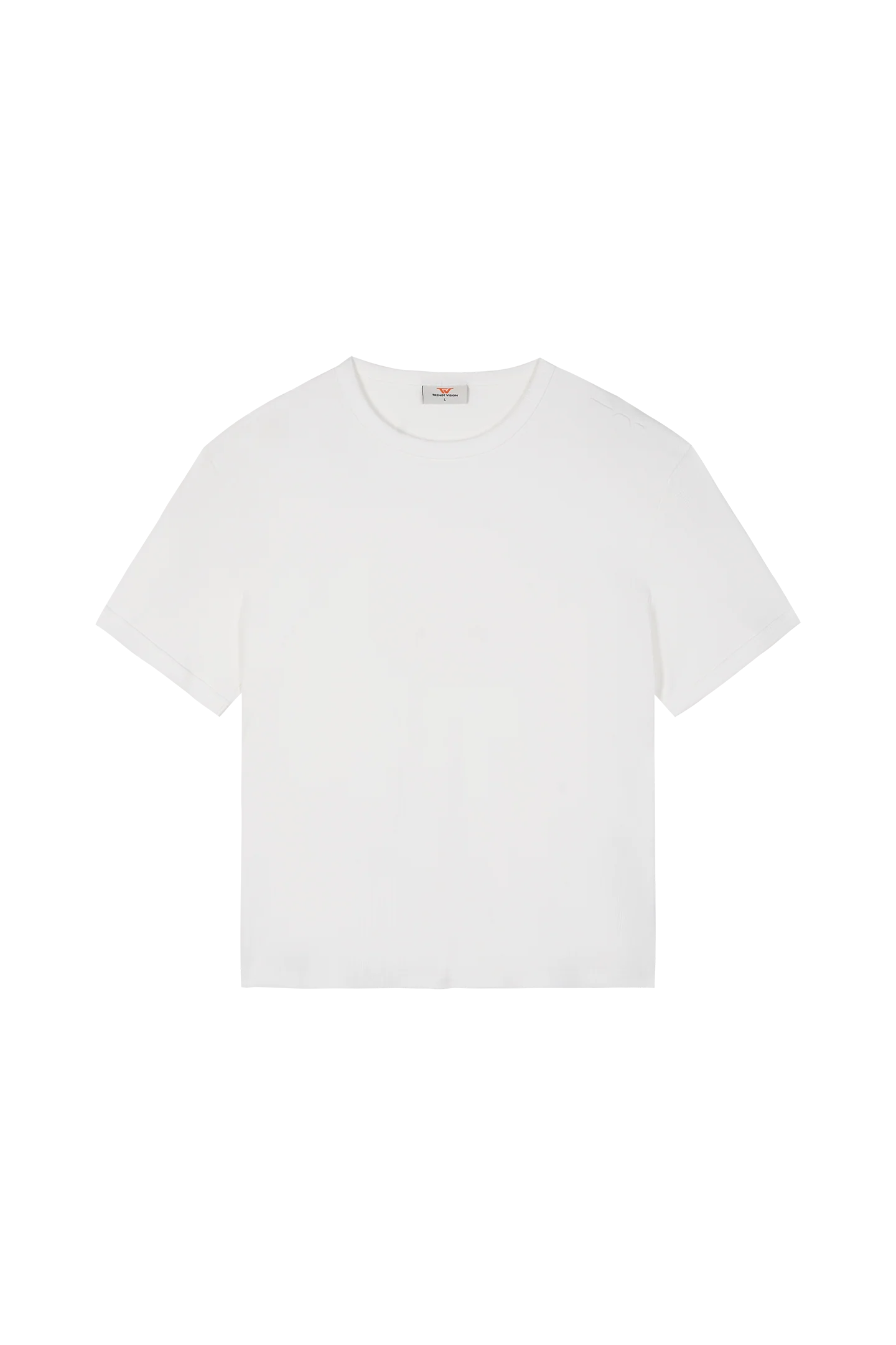 Ribbed Slim Tee White - Image 5