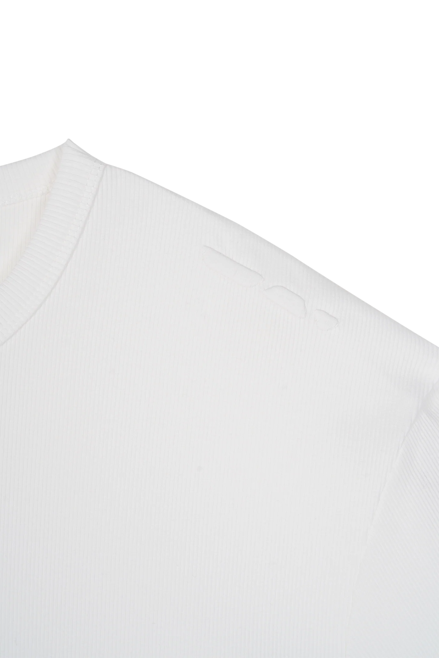 Ribbed Slim Tee White - Image 8