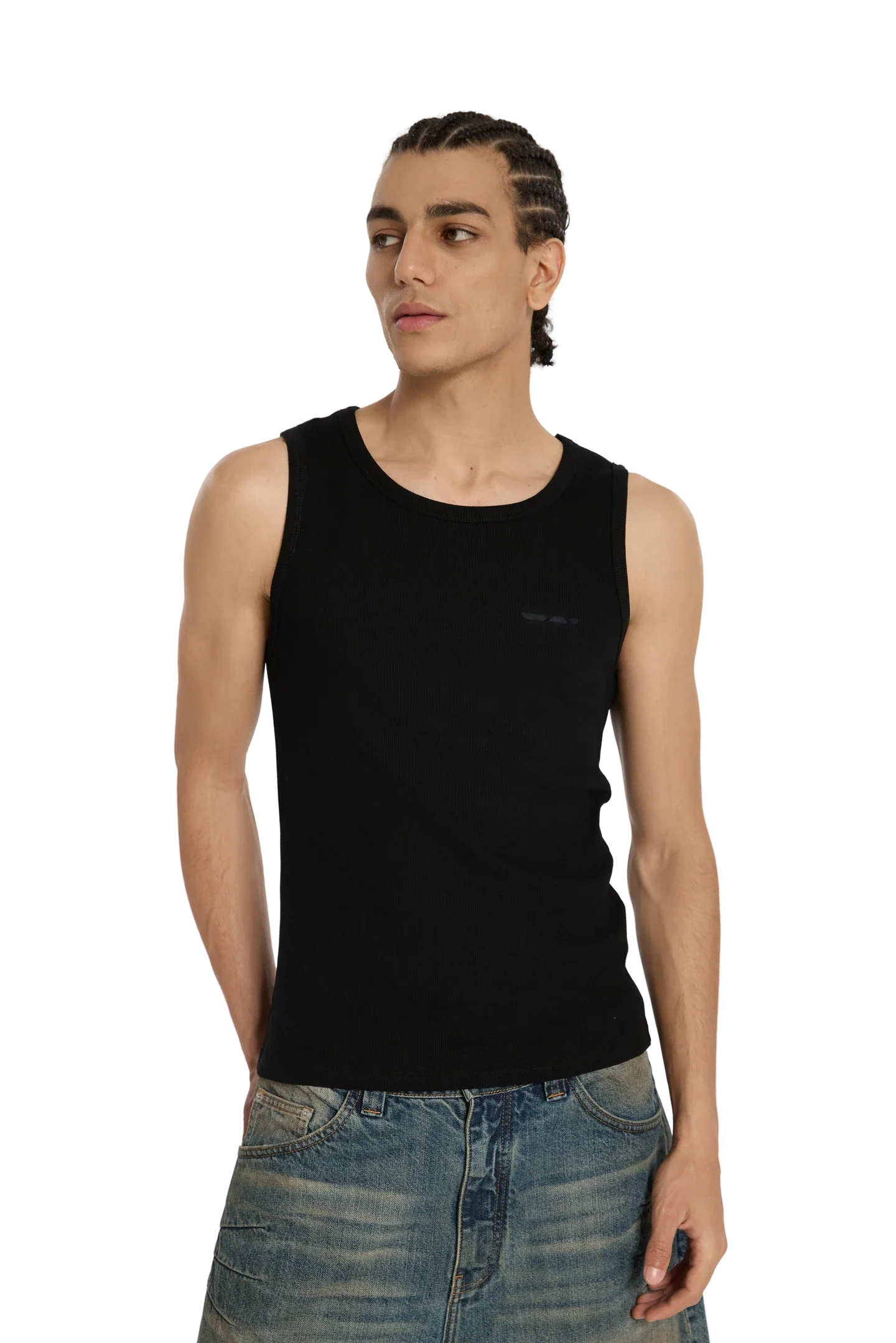 Ribbed Tank Top Black - Image 4