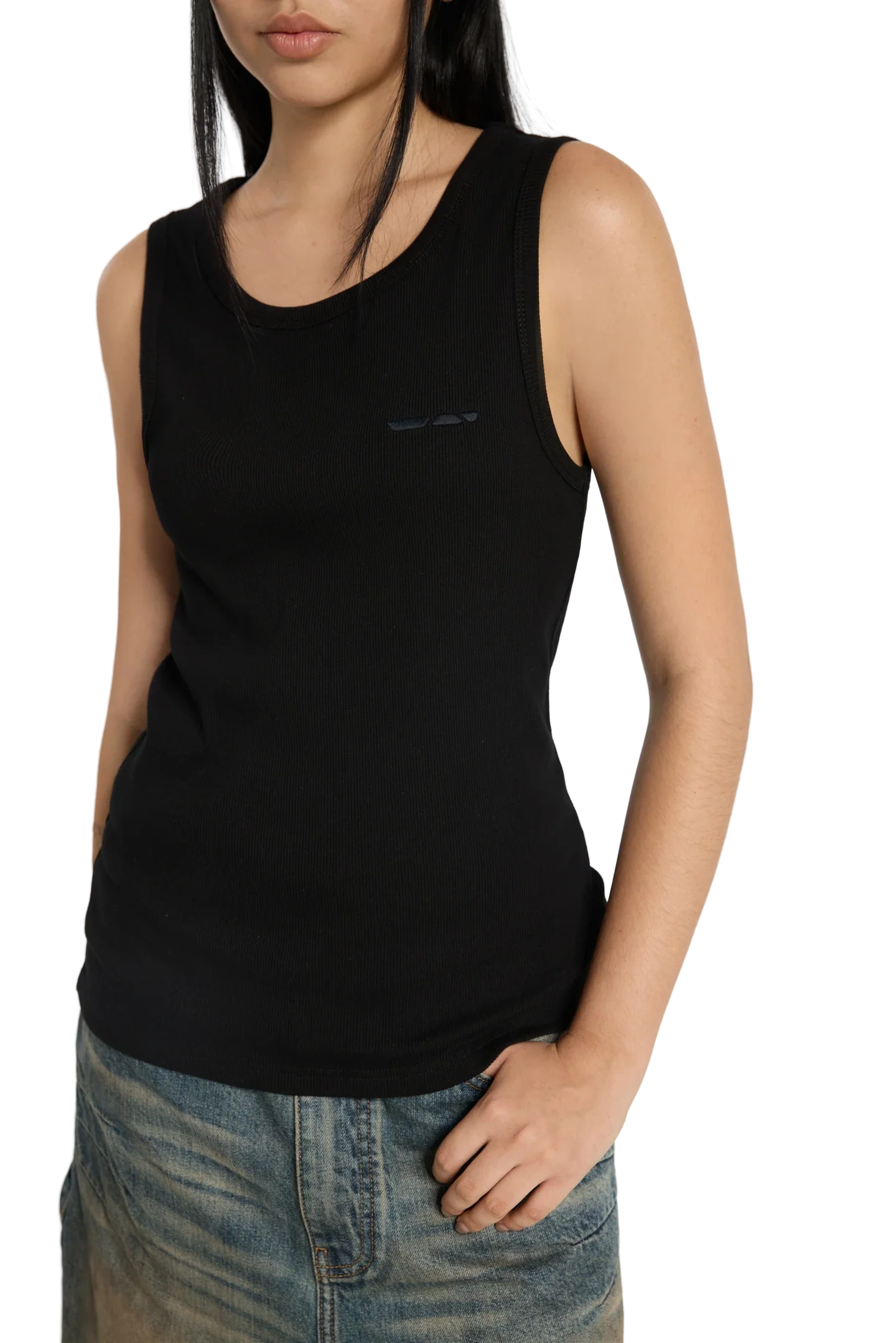 Ribbed Tank Top Black - Image 7