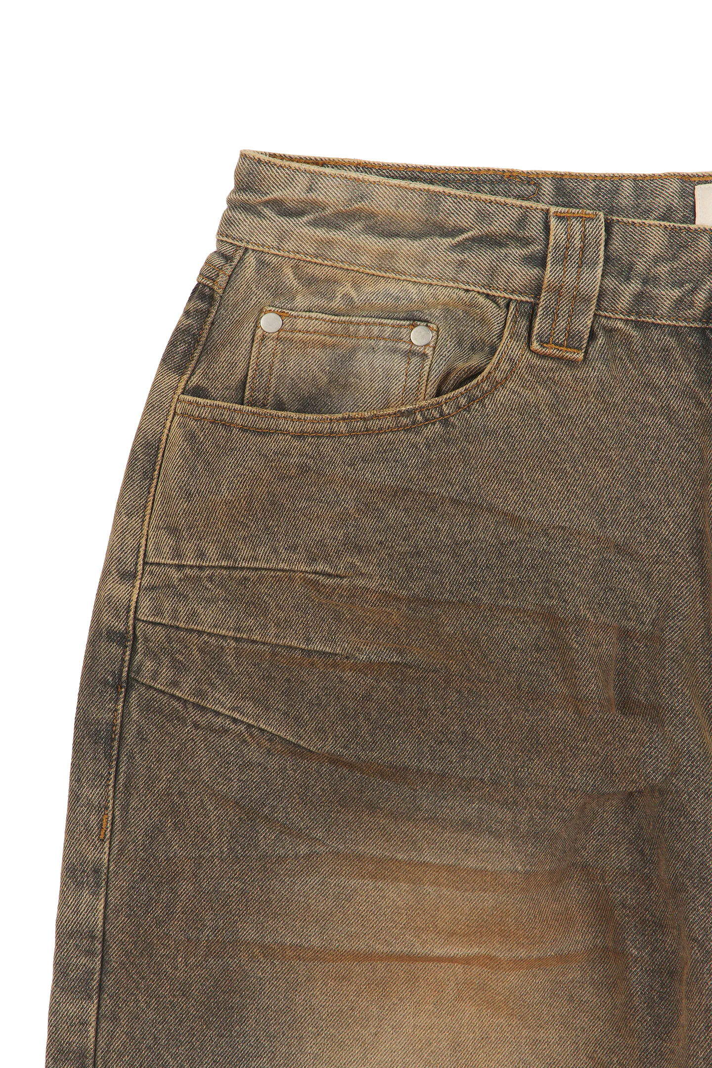 Rust Brown Patched Denim Jeans - Image 6