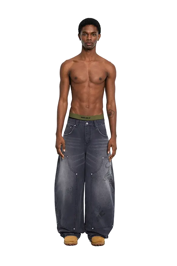 Scribbled Double Knee Pants - Image 2