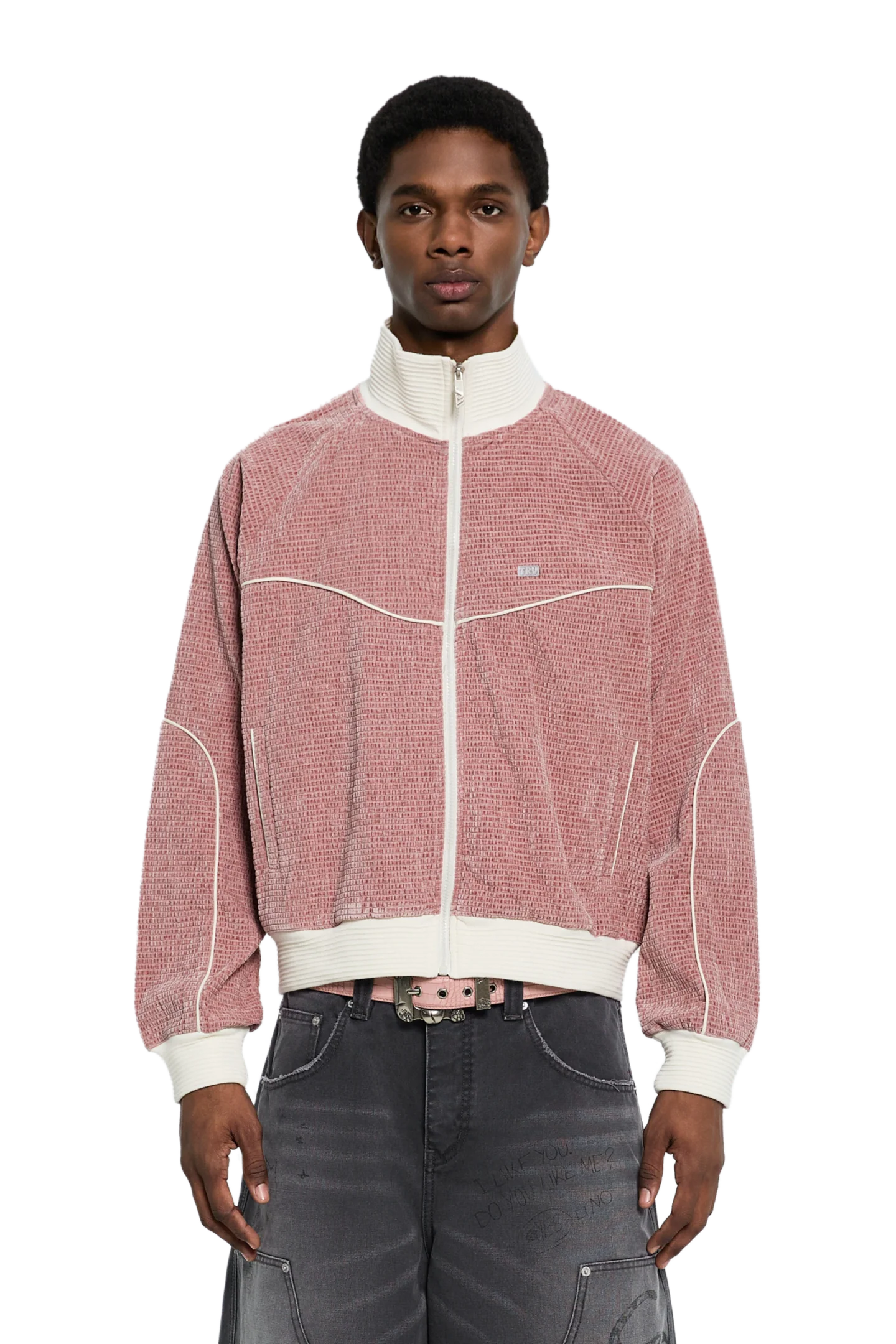 Velour Track Jacket Pink
